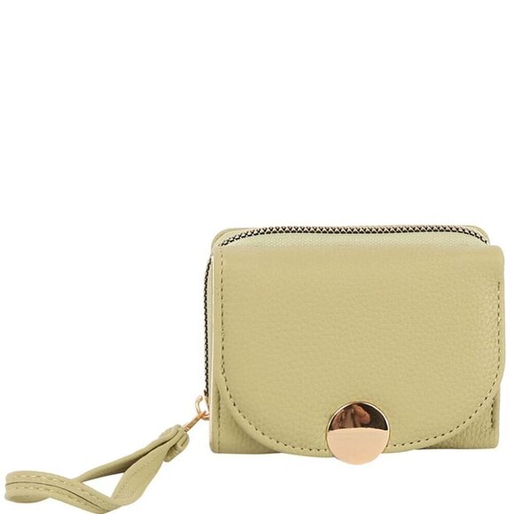 DIONA J WOMEN FASHION SMOOTH SOLID HAND STRAP ZIPPER WALLET COLOR LEMONADE - Picture 1 of 3